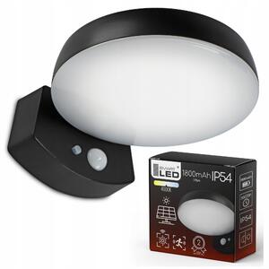 Černé solární LED fasádní svítidlo 3 W, 170 lm, neutrální bílá 4000 K, IP54
