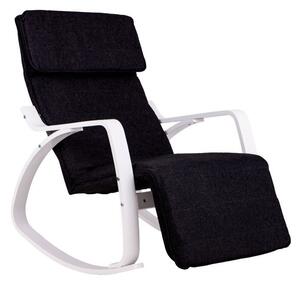 ModernHOME Houpací křeslo chaise lounge, bílá/černá TXRC-03 WHITE