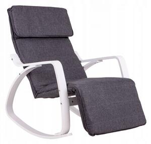ModernHOME Houpací křeslo chaise lounge, bílá/charoc TXRC-02 WHITE/CHAROC