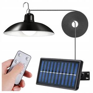 Černé solární LED svítidlo s dálkovým ovladačem 6 W, 6500 K, 100 lm, studená bílá, IP44
