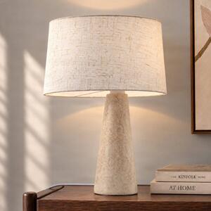 Lucande Stolní lampa Peyton, béžová mramorovaná/béžová, 48 cm, Krémová / jantar, Obývací pokoj / jídelna, Kámen, Design