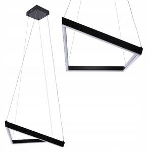 LED závěsné svítidlo 56 cm, černé s mléčným sklem