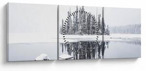 Obraz - Bylo bílo (s hodinami) (90x30 cm)