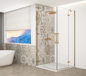 Gelco TRINITY GOLD MATT obdélníkový sprchový kout 1100x900mm, rohový vstup, čiré sklo GT2290-11C-G