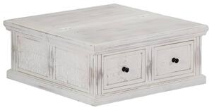 Konferenční stolek bílý 70x70x30 cm masivní mangovníkové dřevo 249872