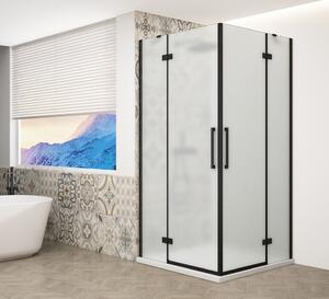 Gelco TRINITY BLACK čtvercový sprchový kout 1200x1200mm, rohový vstup, matné sklo GT2212-12M-B