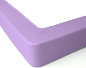 Jednobarevné perkálové napínací prostěradlo, hloubka rohů 40 cm lila/šedá napínací prostěradlo 90x200cm