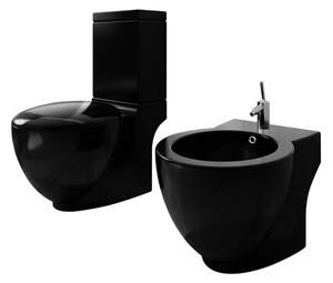 Černá keramická toaleta a bidet 270060