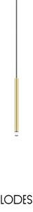 Lodes LED závěsné svítidlo A-Tube Nano S, v.30cm, 1x3W Barva: Zlatá, Teplota světla: 3000K, Barva kabelu: černá