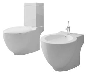 Keramické WC a bidet bílé 270566