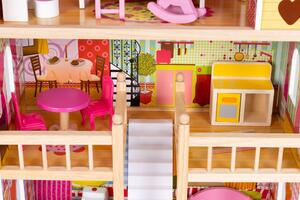 Dřevěný domeček pro panenky 3 patra Ecotoys