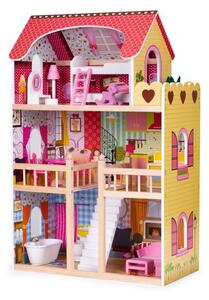 Dřevěný domeček pro panenky 3 patra Ecotoys