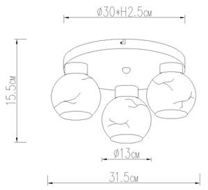 Globo 15999M-3D - Stropní svítidlo RAGUSA 3xE27/60W/230V pr. 31,5 cm