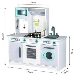 XXL dřevěná kuchyně s pračkou + kuchyňské doplňky Ecotoys