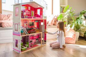 Dřevěný domeček pro panenky s výtahem - Malibu Residence Ecotoys 4118