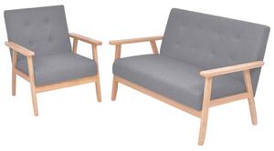 Sedací souprava 2 kusy textil světle šedá 272220