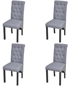 Jídelní židle 4 ks světle šedé textil 272245
