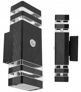 LED fasádní svítidlo, patice 2× GU10, IP54, 30 × 11 × 6,5 cm