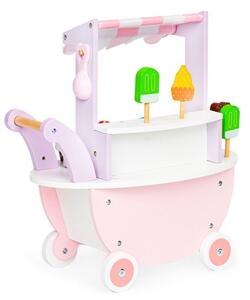 Dřevěné chodítko zmrzlinový vozík 12 ks ECOTOYS TL89015
