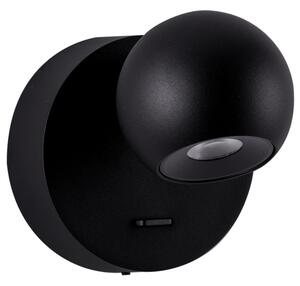 Černé kovové nástěnné LED světlo Nova Luce Sfera