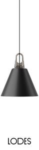 Lodes Závěsné svítidlo Jim Cone, Ø 28 cm, 1xE27 Barva: Matná černá, Barva struktury: Šedá