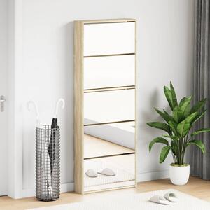 Botník pětipatrový zrcadlo dub 63 x 17 x 169,5 cm 273937