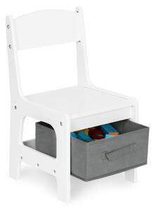 ECOTOYS Sada dřevěného stolu a židlí pro děti FH-KF200010-W WHITE