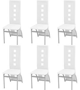 Jídelní židle 6 ks bílé umělá kůže 274310