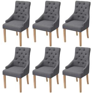 Jídelní židle 6 ks tmavě šedé textil 274424