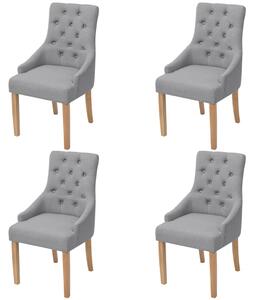 Jídelní židle 4 ks světle šedé textil 274421