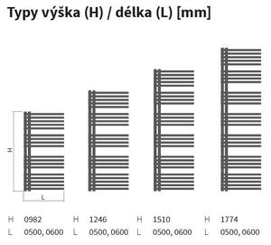 Isan Calypso koupelnový radiator 1510/600 Barva ISAN: Sněhově bílá RAL 9016 (01)