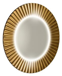 PRIDE kulaté zrcadlo s LED osvětlením v rámu o 75cm, bronz
