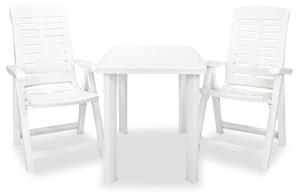 3dílný bistro set plastový bílý 275073