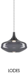 Lodes Designové LED závěsné svítidlo Nostalgia L, 2700K, 1x7W Barva: Kouřová, Barva struktury: Chrom