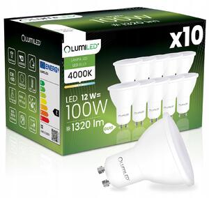 10x LED žárovka GU10 reflektor PAR16 12W = 100W 1320LM 4000K 120° Lumiled