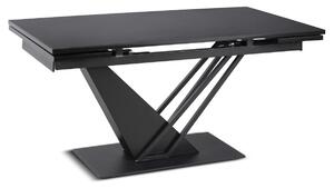 JAKS Rozkládací jídelní stůl černý MDF 160–220 cm REX
