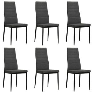 Jídelní židle 6 ks tmavě šedé textil 275379