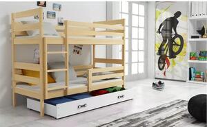 Dětská patrová postel ERYK 90x200 cm - borovice Bílá