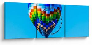 Obraz - Horkovzdušný balon (s hodinami) (90x30 cm)