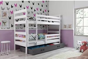 Dětská patrová postel ERYK 90x200 cm - bílá Modrá