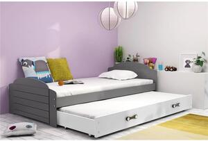 Dětská postel LILI s výsuvným lůžkem 90x200 cm - grafit Šedá