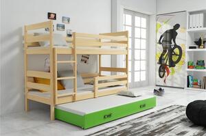 Dětská patrová postel ERYK s výsuvným lůžkem 90x200 cm - borovice Šedá