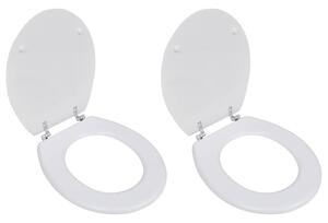 WC sedátka s víkem 2 ks MDF bílá 275907