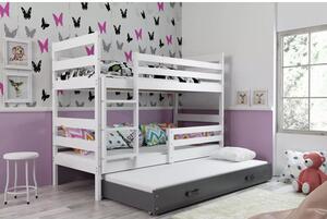 Dětská patrová postel ERYK s výsuvným lůžkem 80x160 cm - bílá Zelená