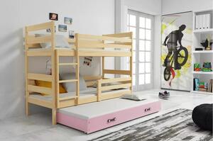 Dětská patrová postel ERYK s výsuvným lůžkem 80x190 cm - borovice Šedá
