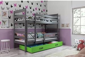 Dětská patrová postel ERYK 90x200 cm - grafit Růžová