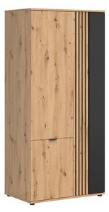 VABRES šatní skříň SZF3D, dub artisan/černá