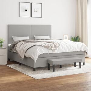 Box spring postel s matrací světle šedá 160 x 200 cm textil 3136445