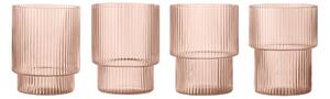 Sklenice Ripple Blush 200 ml – set 4 ks
