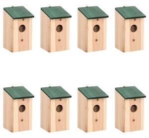 Ptačí budky 8 ks dřevěné 12 x 12 x 22 cm 276006